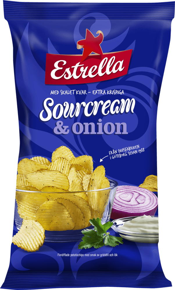 Estrella Potato Chips Sour Cream and Onion, 175g – Viking Foods ...